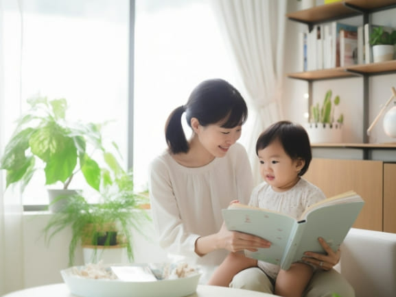 親子で絵本を読む